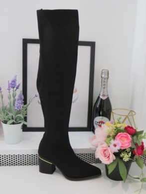 Kozaki damskie na obcasie (36-41) 168-372 BLACK