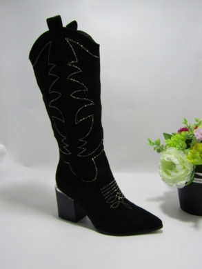 Kozaki damskie na obcasie (36-41) 9589 BLACK