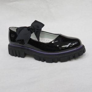 Baleriny dziewczęce (32-37) D151 BLACK/PURPLE