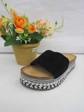 Klapki damskie na koturnie (36-41) 055-137 BLACK