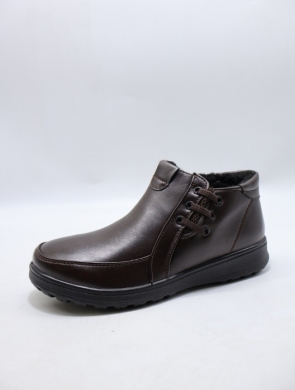 Botki damskie ocieplane na płaskim (36-42) 37600-3 BROWN