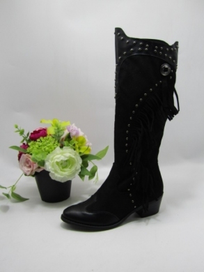 Kozaki damskie na obcasie (36-41) JH20-169 BLACK