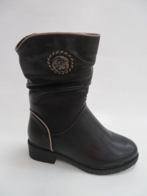 Kozaki damskie ocieplane na płaskim (36-41) 3205 BLACK