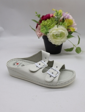 Klapki damskie na koturnie (36-42) F0822 WHITE