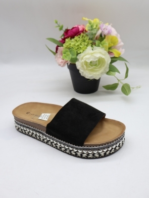 Klapki damskie na płaskim (36-41) 433 BLACK