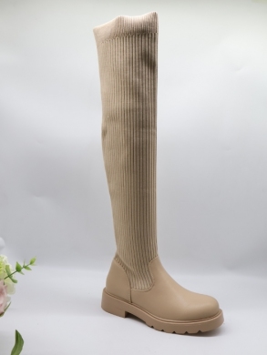 Kozaki damskie na płaskim (36-41) HQ327 KHAKI