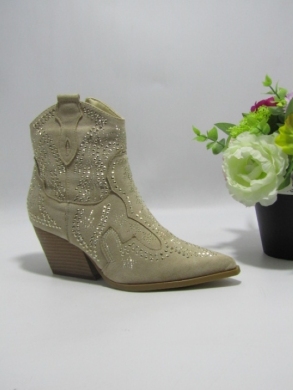 Botki damskie na obcasie (36-41) 9676A BEIGE