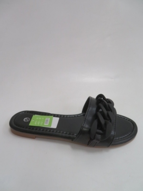 Klapki damskie na płaskim (36-41) W-19 BLACK