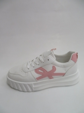 Buty sportowe damskie na płaskim (36-41) 5139 WHITE/PINK