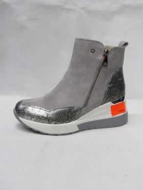 Botki damskie ocieplane na koturnie (36-41) 8502-SP GREY