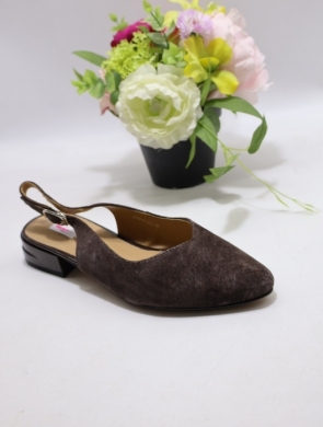 Sandały damskie na płaskim (36-41) P-322 BROWN-SKÓRA