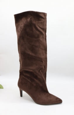 Kozaki damskie na szpilce (36-41) C373 COFFE