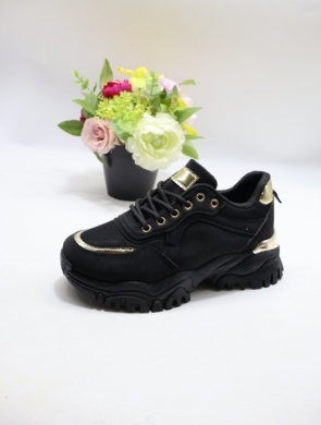 Buty sportowe damskie na płaskim (36-41) D232-2 BLACK