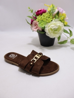 Klapki damskie na płaskim (36-41) M39 BROWN