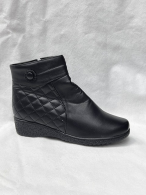 Botki damskie ocieplane na płaskim (37-42) W2233 BLACK
