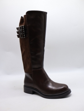 Kozaki damskie na płaskim (36-41) 5866 BROWN