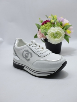 Buty sportowe damskie na płaskim (36-41) WW243 WHITE/SILVER