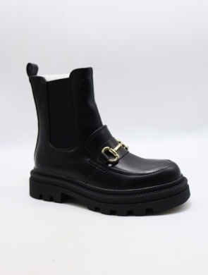 Botki damskie ocieplane na płaskim (36-41) JJ20 BLACK