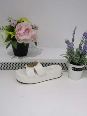 Klapki dmskie na koturnie (36-41) F387 WHITE