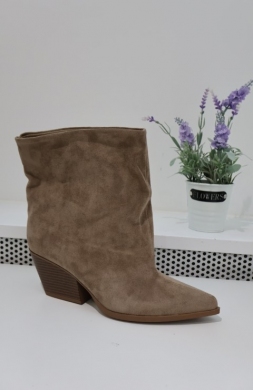 Botki damskie na obcasie (36-41) WS202 KHAKI