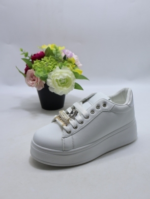 Buty sportowe damskie na płaskim (37-41) 0-1711 WH/SIL