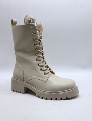 Botki damskie ocieplane na obcasie (36-41) 5817 BEIGE