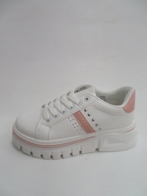 Buty sportowe damskie na płaskim (36-41) 88-25 WHITE/PINK