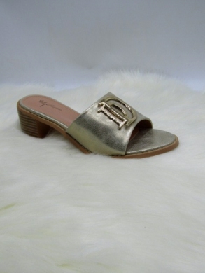Klapki damskie na obcasie (36-41) 89222C GOLD