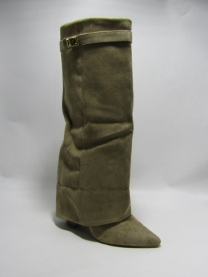 Kozaki damskie na obcasie (36-41) 9501 KHAKI