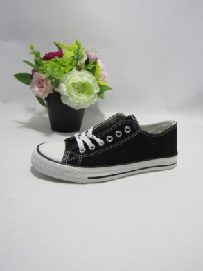 Trampki damskie na płaskim (36-41) 7BW-1 BLACK