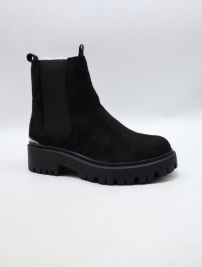 Botki damskie ocieplane na płaskim (36-41) H8-622 BLACK