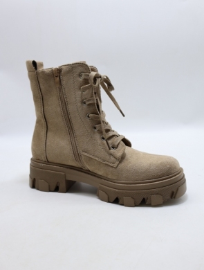 Botki damskie na płaskim (36-41) DE304S KHAKI