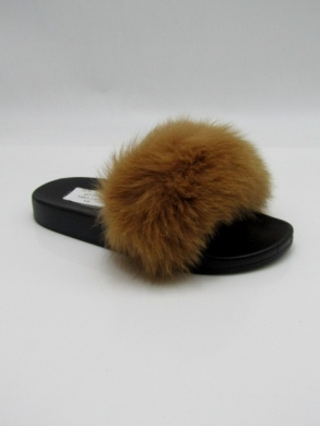 Klapki damskie z futerkiem (36-41) 8080 CAMEL