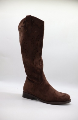 Kozaki damskie na płaskim (36-41) H198 BROWN