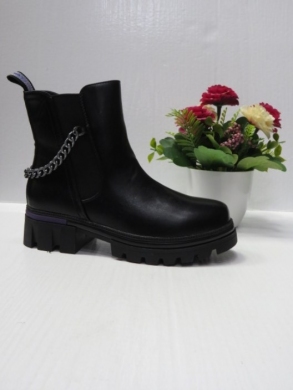 Botki dziewczęce ocieplane (32-37) A301-14 BLACK/PURPLE