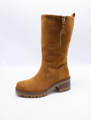 Kozaki damskie ocieplane na obcasie (36-41) LH151 CAMEL
