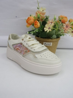 Buty sportowe damskie na płaskim (36-41) 8921 BEIGE