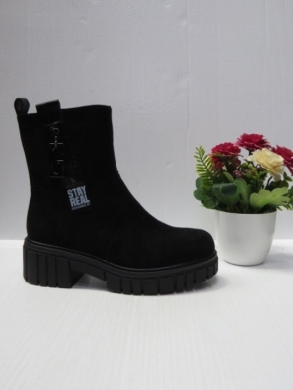 Botki damskie ocieplane na płaskim (36-41) SZ101 BLACK