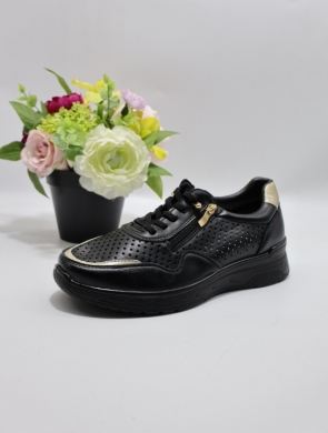 Buty sportowe damskie na płaskim (36-41) BK610 BLACK