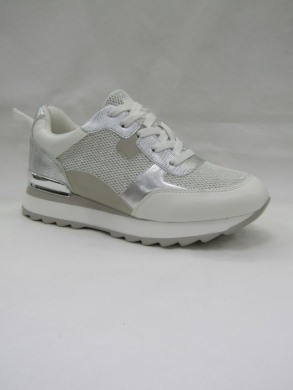 Buty sportowe damskie na płaskim (36-41) 26000 WHITE/SILVER