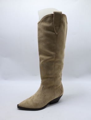 Kozaki damskie ocieplane na obcasie (36-41) 9638 KHAKI