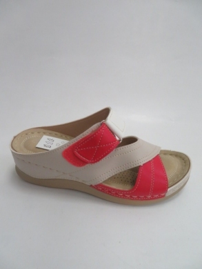 Klapki damskie na koturnie (37-42) L61702-7 BE/WH/RED