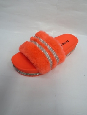Klapki damskie z futerkiem (36-41) 67011 ORANGE