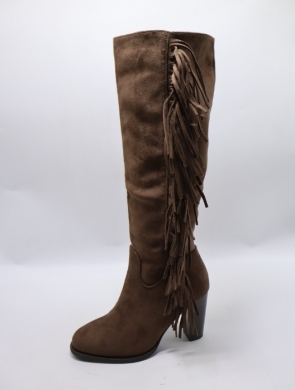Kozaki damskie na obcasie (36-41) CHC-510 BROWN