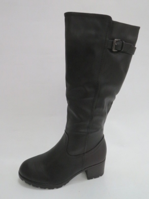 Kozaki damskie ocieplane na płaskim (36-41) X9834 BLACK
