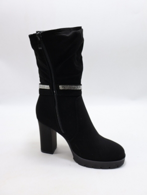 Botki damskie ocieplane na obcasie (36-41) DES625 BLACK