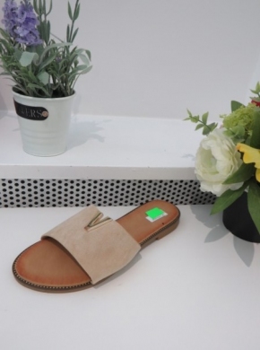 Klapki damskie na płaskim (36-41) LS562 BEIGE