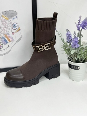 Kozaki damskie na obcasie (36-41) RXJ180 BROWN