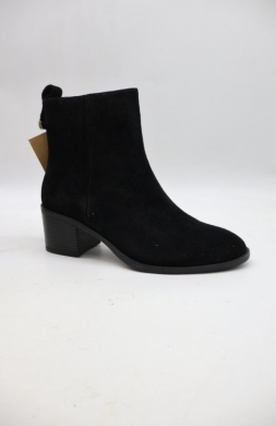 Botki damskie ocieplane na obcasie (36-41) B3-001 BLACK-SKORA