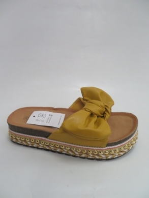 Klapki damskie na płaskim  (36-41) 2305-6 YELLOW